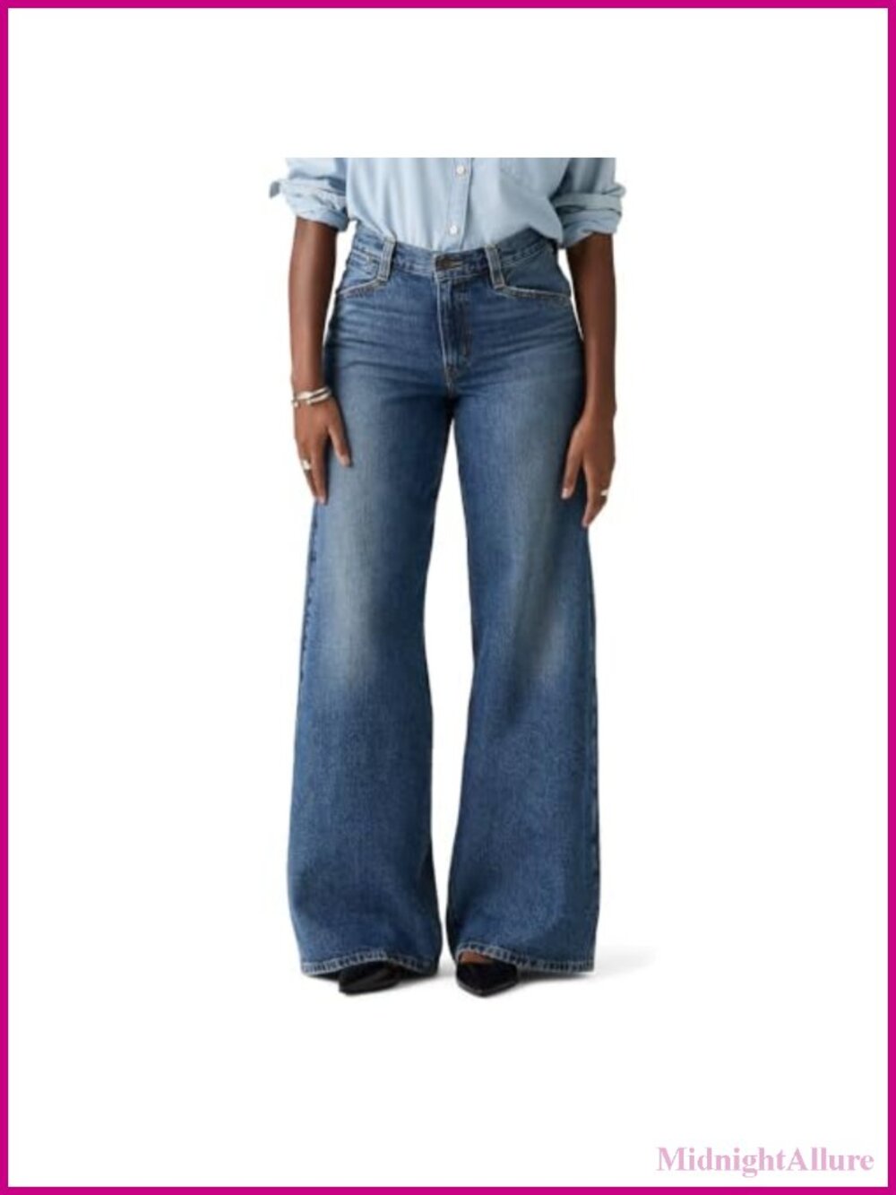 Women's 94 Baggy Wide Leg Mid Rise Jeans Non-Stretch Denim